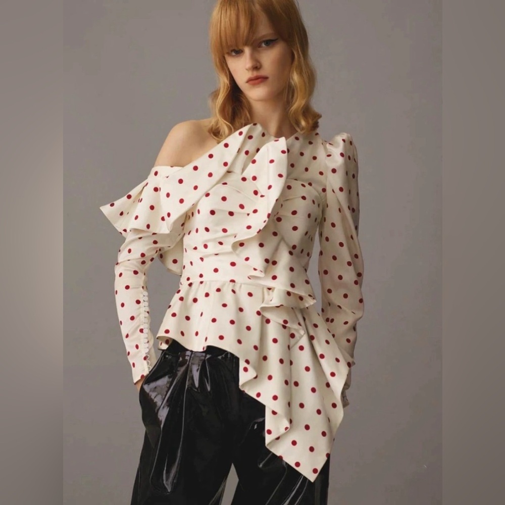 Self Portrait Polka Dot Print Blouse